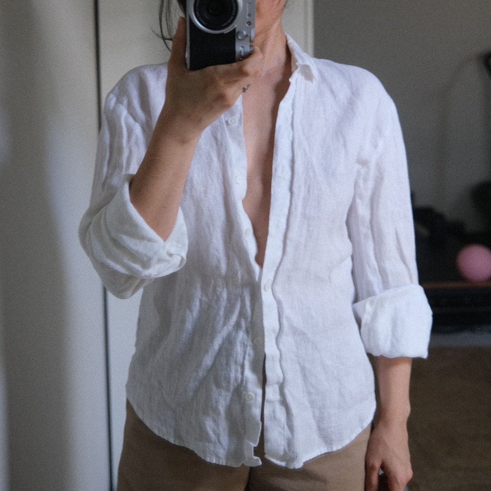 Reformation white linen top